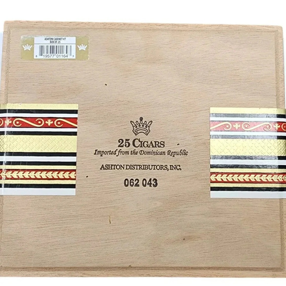Ashton Cabinet No. 7 Wooden Cigar Box Vintage Limited Edition Dominican Republic - Picture 8 of 8